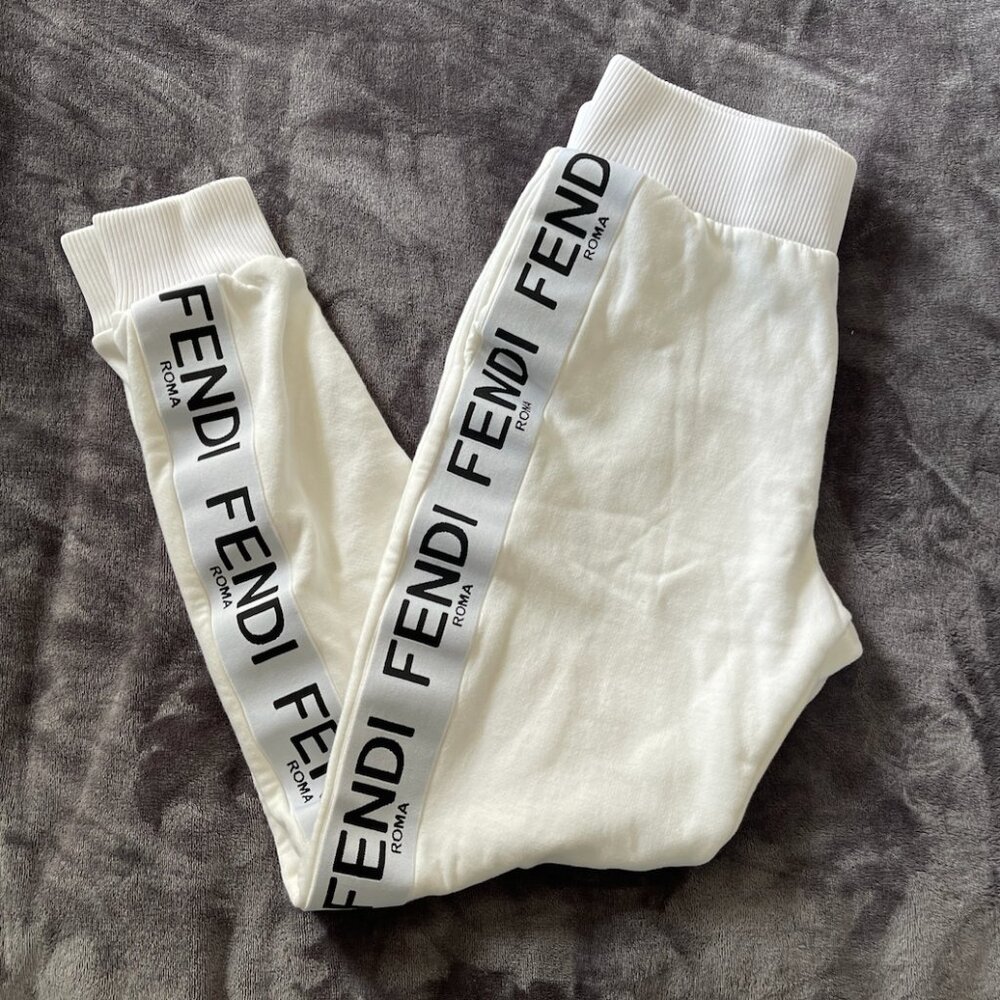 White Fendi Sweatpants